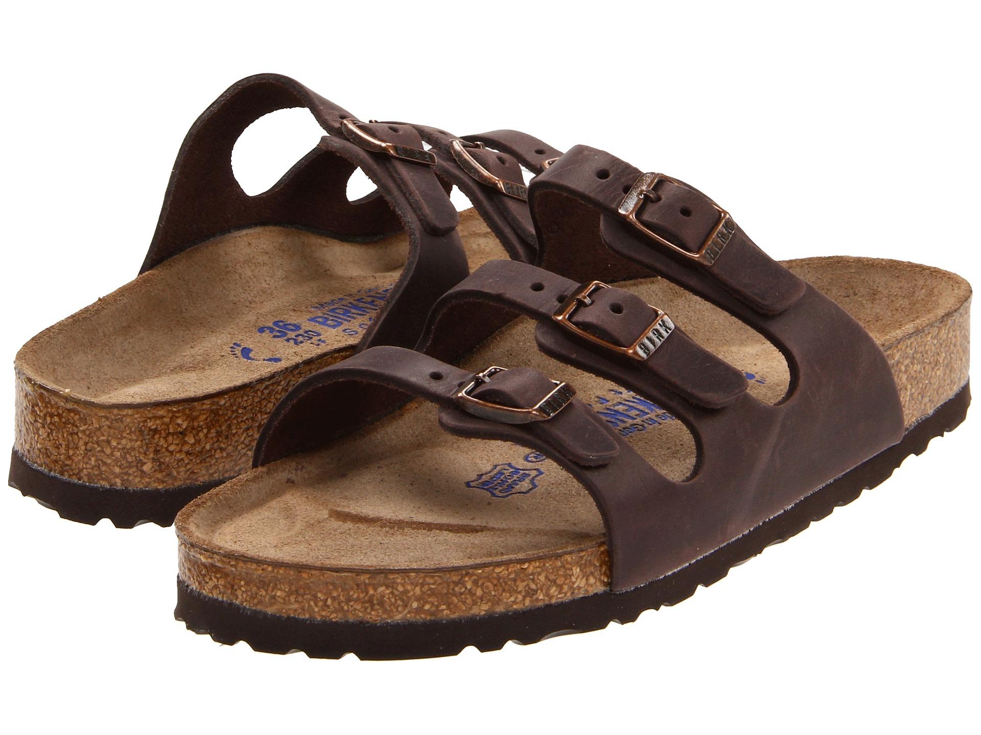 Birkenstock Florida Soft Footbed Leather in Brown Lyst